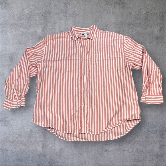 Old Navy Women's Button Down Shirt Bundle L – Black, Gray, Red Stripe Lot of 3 - Picture 7 of 16